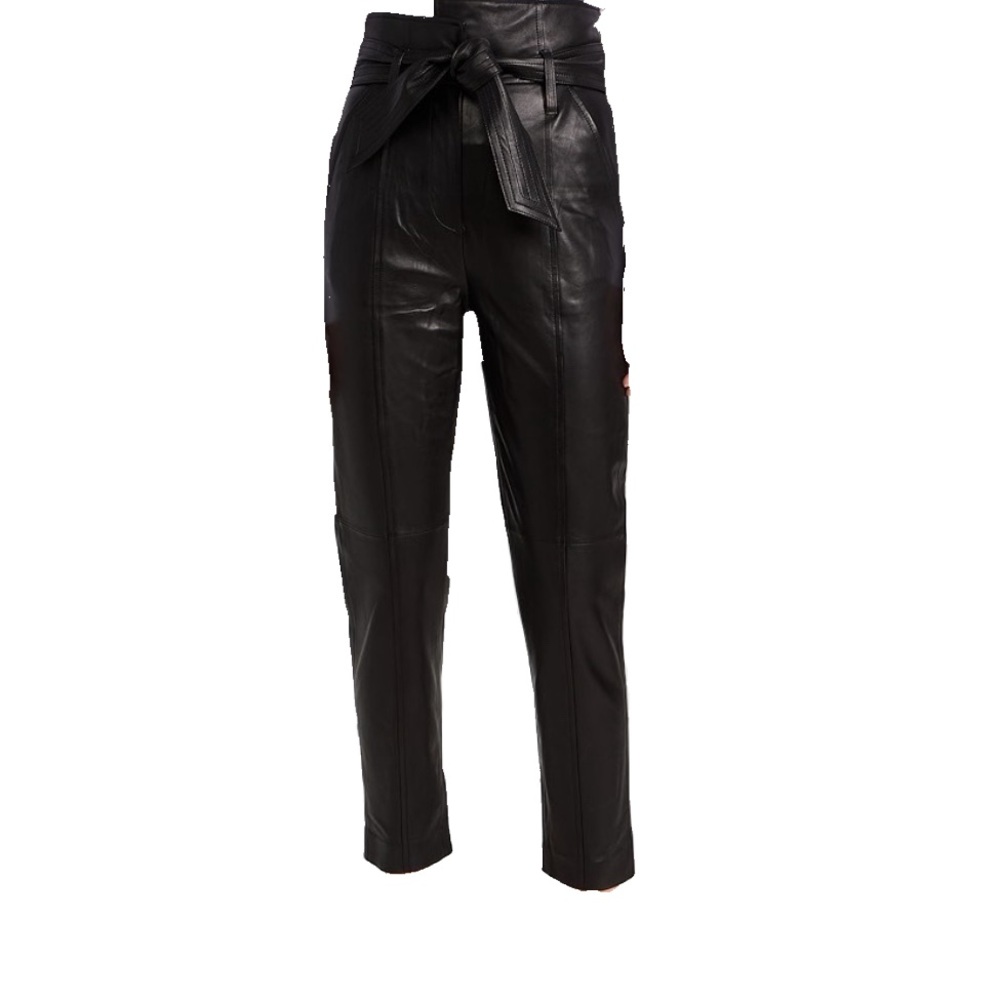 VERONICA BEARD Faxon Leather Pants. Black Size 2